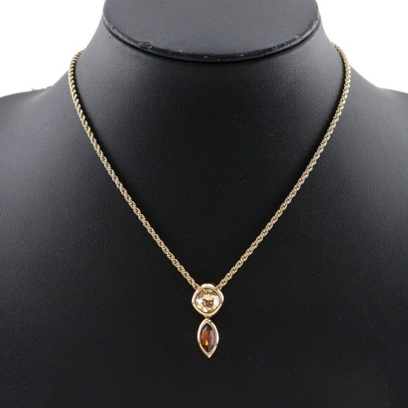 Dior Colored stone Necklace vintage Plated Gold 12.9g Women - Picture 1 of 8